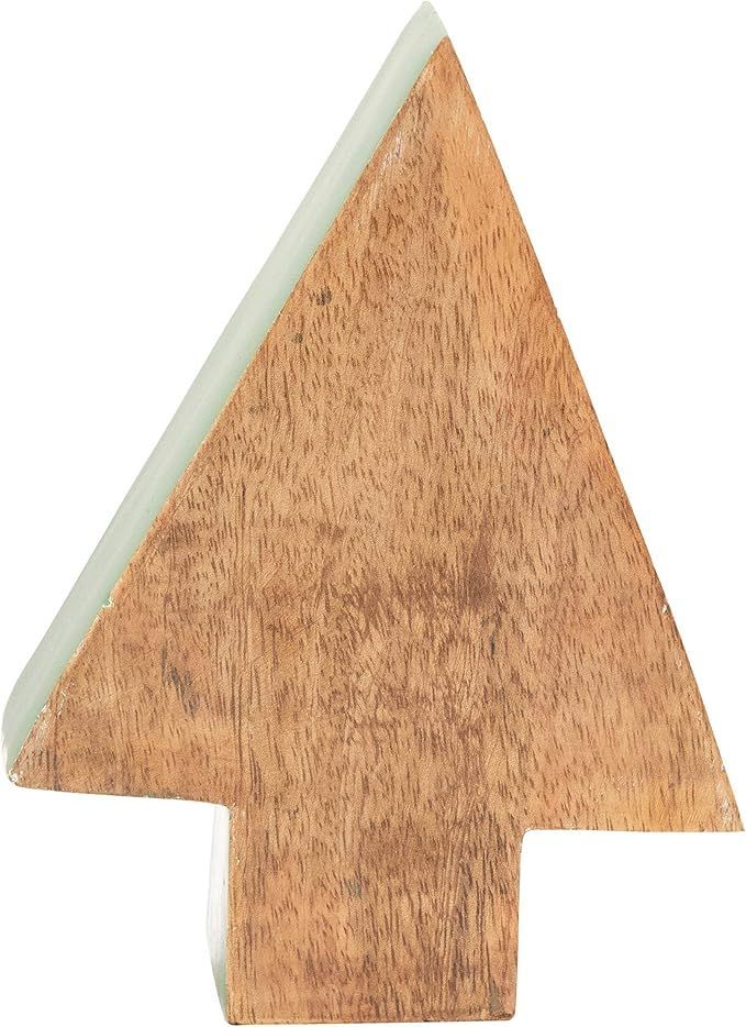 Creative Co-Op 4-3/4"L x 1-1/2"W x 5-1/2"H Mango Wood Christmas Tree w/Green Enameled Edge Figure... | Amazon (US)