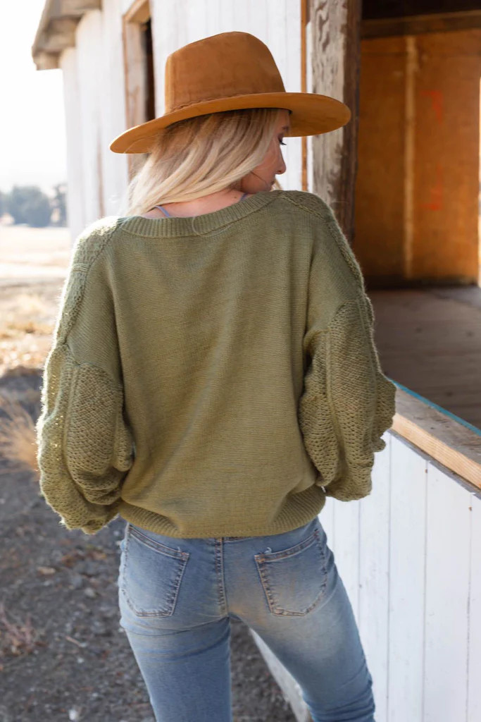 No Boundaries Sweater - Olive | Three Bird Nest