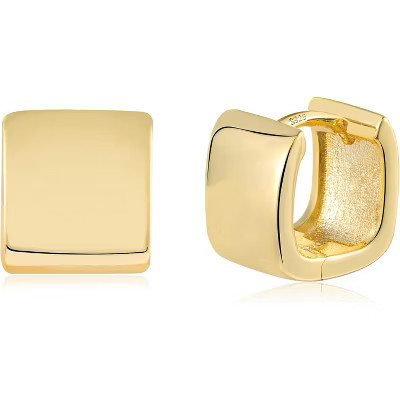 925 Sterling Silver Chunky Square Hoop Earrings for Women | Hypoallergenic Huggie Jewelry Gold Small-Squre | Target