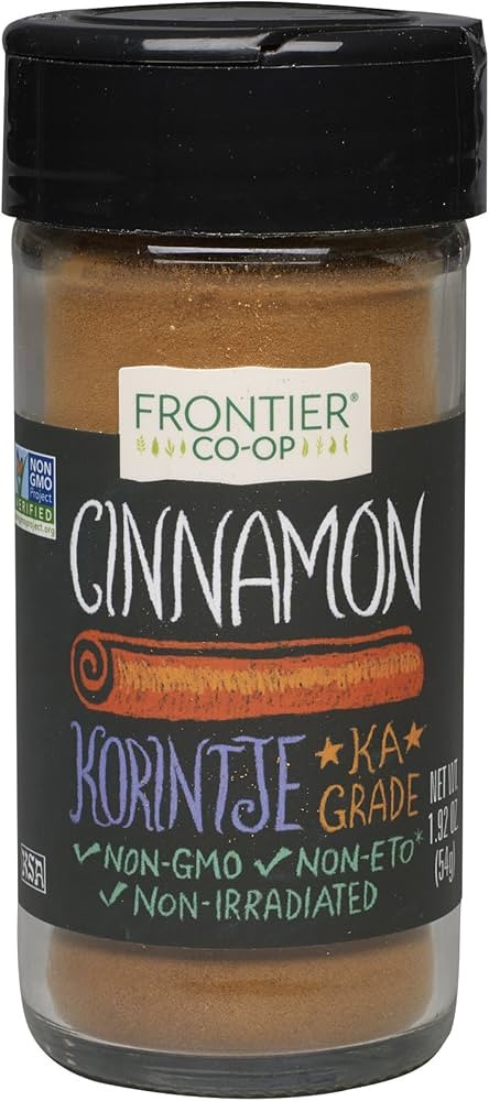 Frontier Co-op Organic Ground Korintje Cinnamon, 1.92 Ounce Bottle, Gourmet Quality Cinnamon, Ful... | Amazon (US)