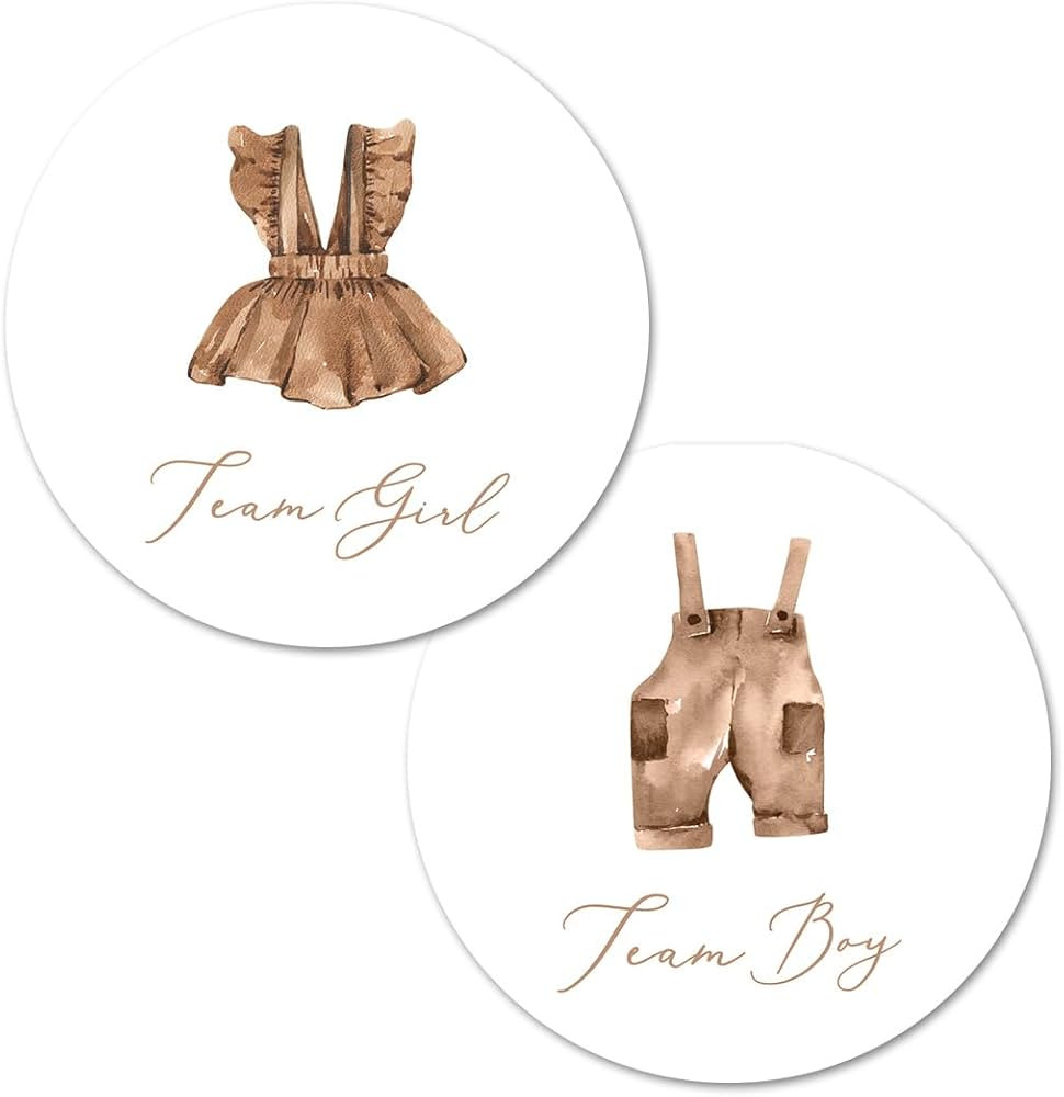 Boho Baby Clothes Gender Reveal Stickers - 40 Labels (20 of Each Design) | Amazon (US)