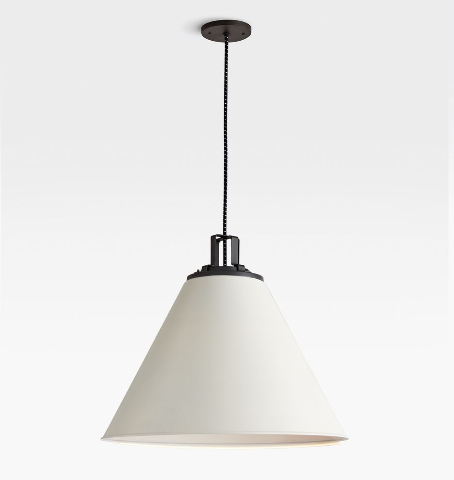 Butte 24" Cone Oil-Rubbed Bronze Pendant | Rejuvenation