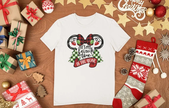 Mouse Christmas Shirt, It's My Favorite Time of The Year Shirt, Minnie Christmas Shirt, Christmas... | Etsy (US)