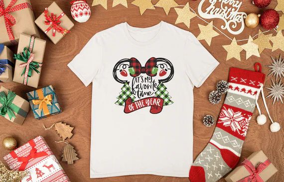 Mouse Christmas Shirt, It's My Favorite Time of The Year Shirt, Minnie Christmas Shirt, Christmas... | Etsy (US)