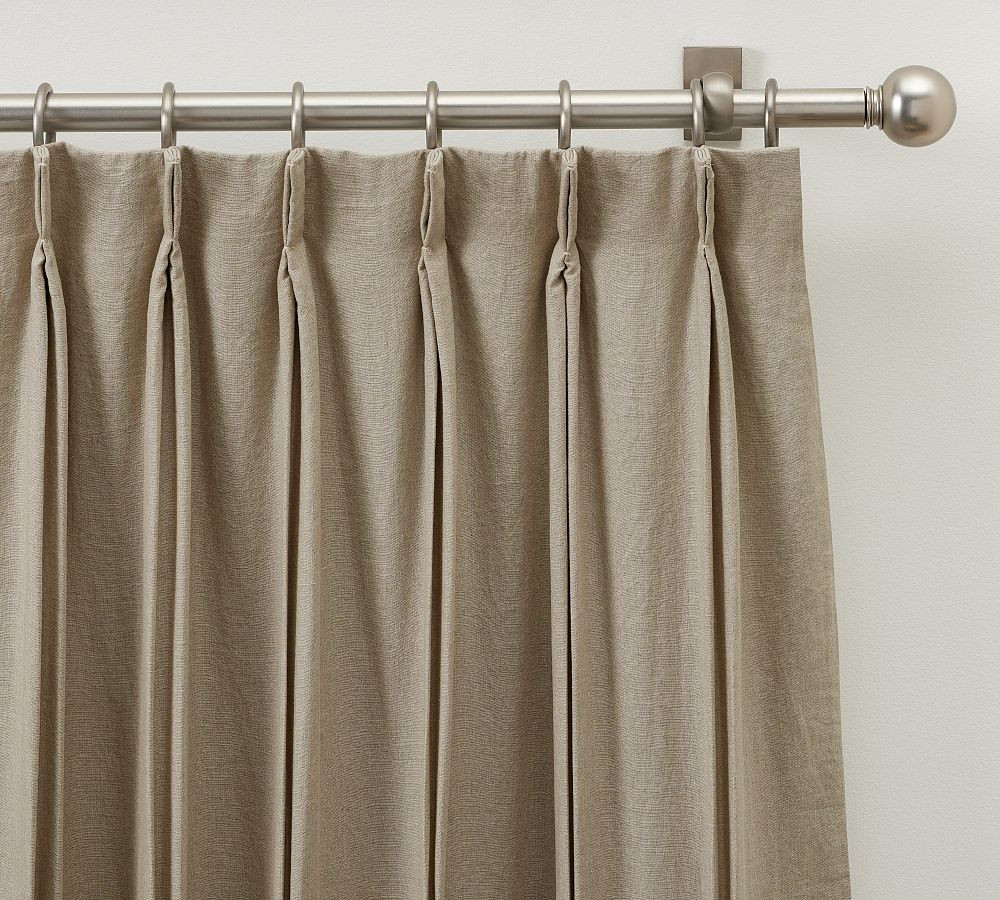 Belgian Flax Linen Pinch Pleat Blackout Curtain | Pottery Barn (US)