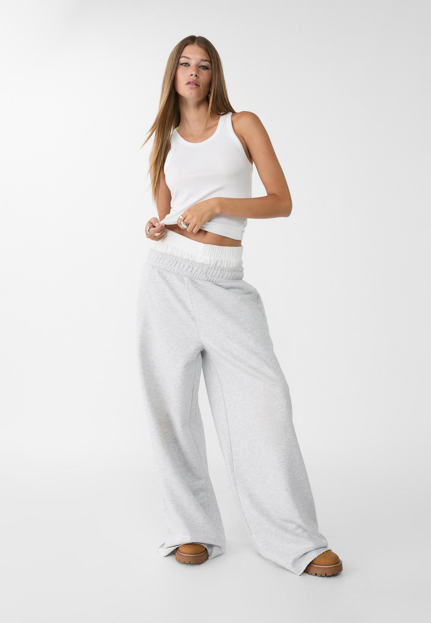 Wide-leg plush trousers with trim detail£22.99Select size | Stradivarius (UK)