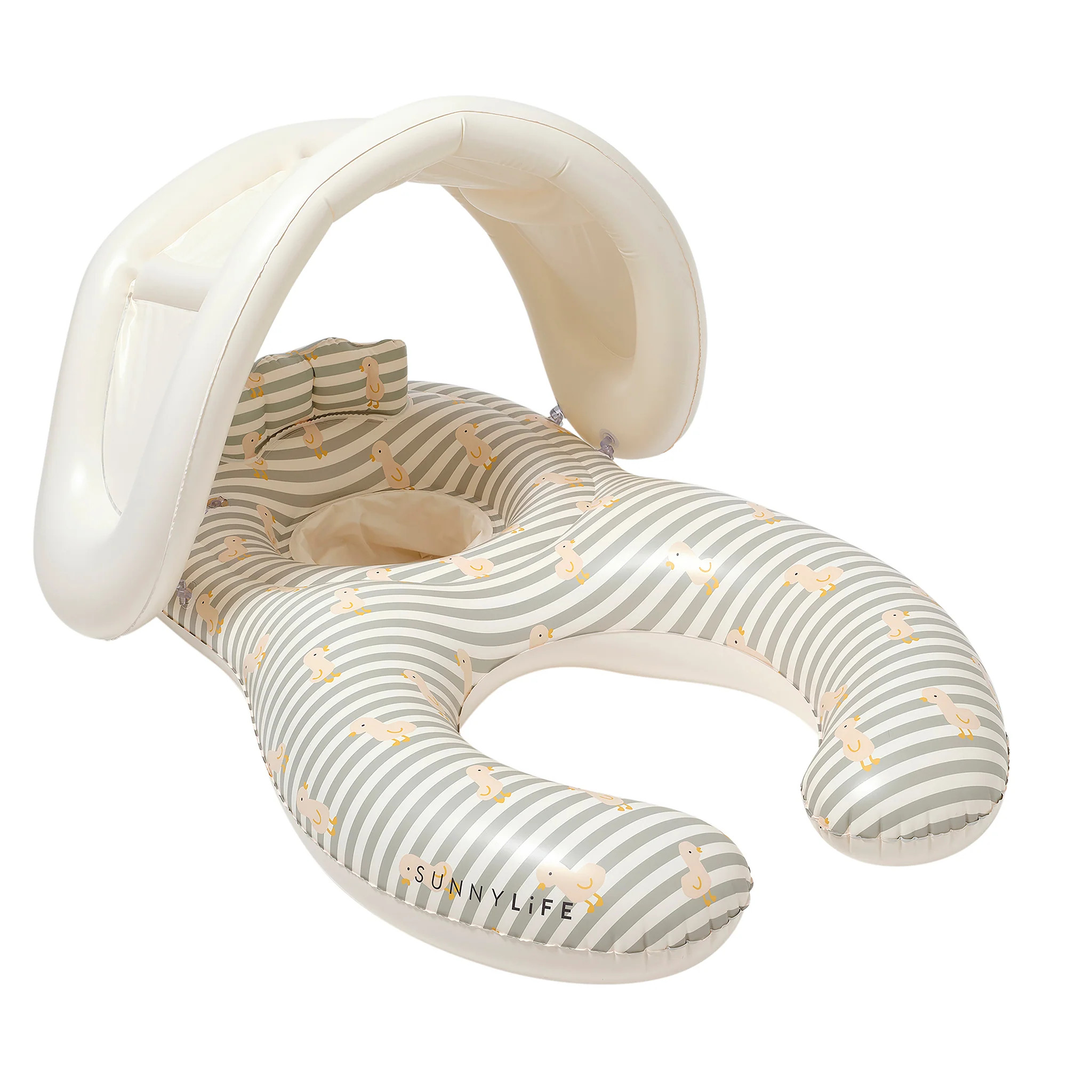 Float Together Baby Seat - Duck Sage Stripe | SUNNYLIFE US