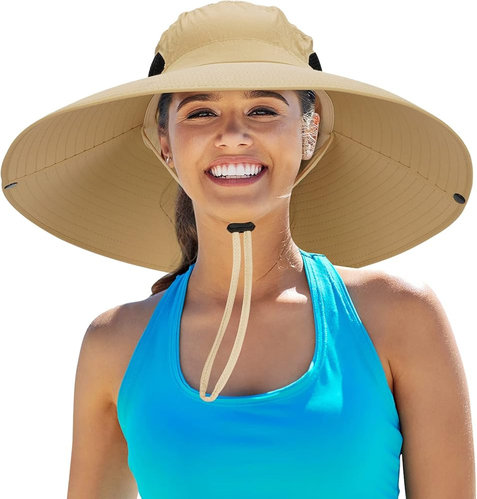 Leotruny Women Super Wide Brim Sun Hat UPF50+ Waterproof Bucket Hat for Fishing, Hiking, Camping | Amazon (US)