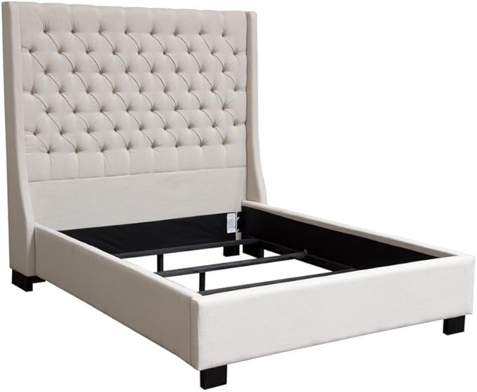 Diamond Sofa Park Avenue Eastern King Tufted Bed with Vintage Wing in Desert Sand Linen | Amazon (US)