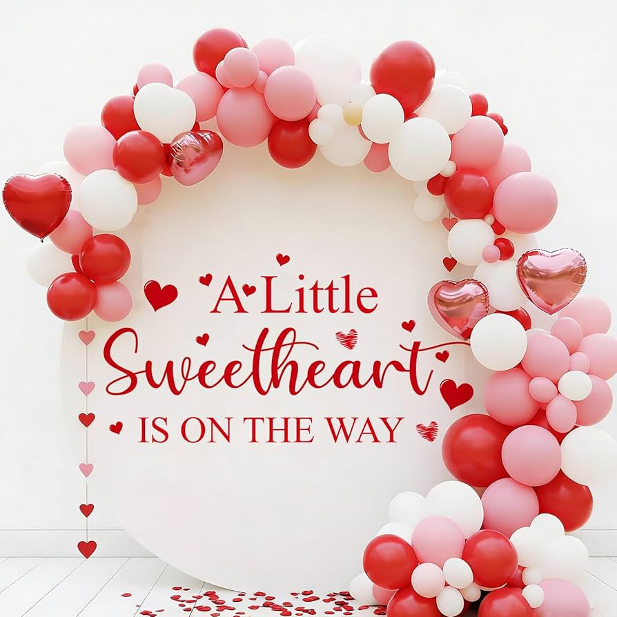 A Little Sweetheart is On The Way Gender Reveal Party Decal - 3Pcs Red Romantic Baby Shower DIY W... | Amazon (US)
