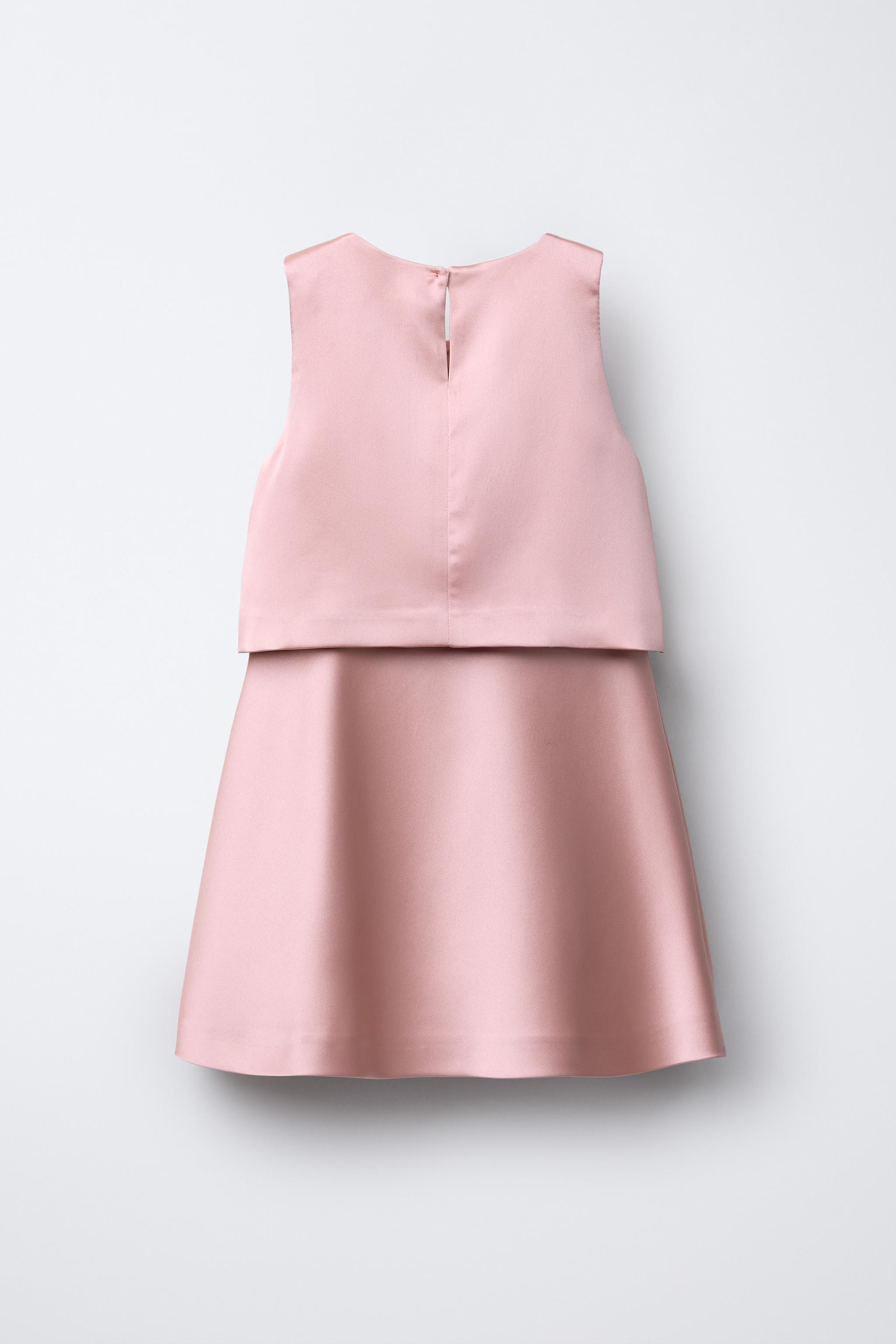 SATIN EFFECT DRESS WITH CAPE AND BOW | Zara US