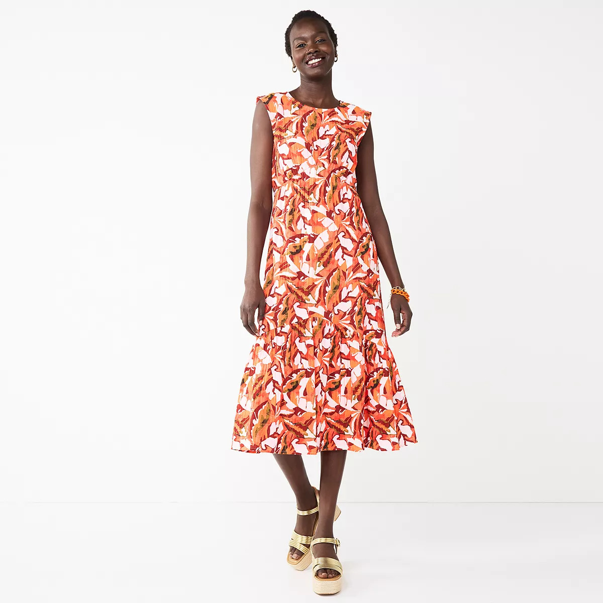 Women's Nine West Tiered Midi Dress | Kohl's