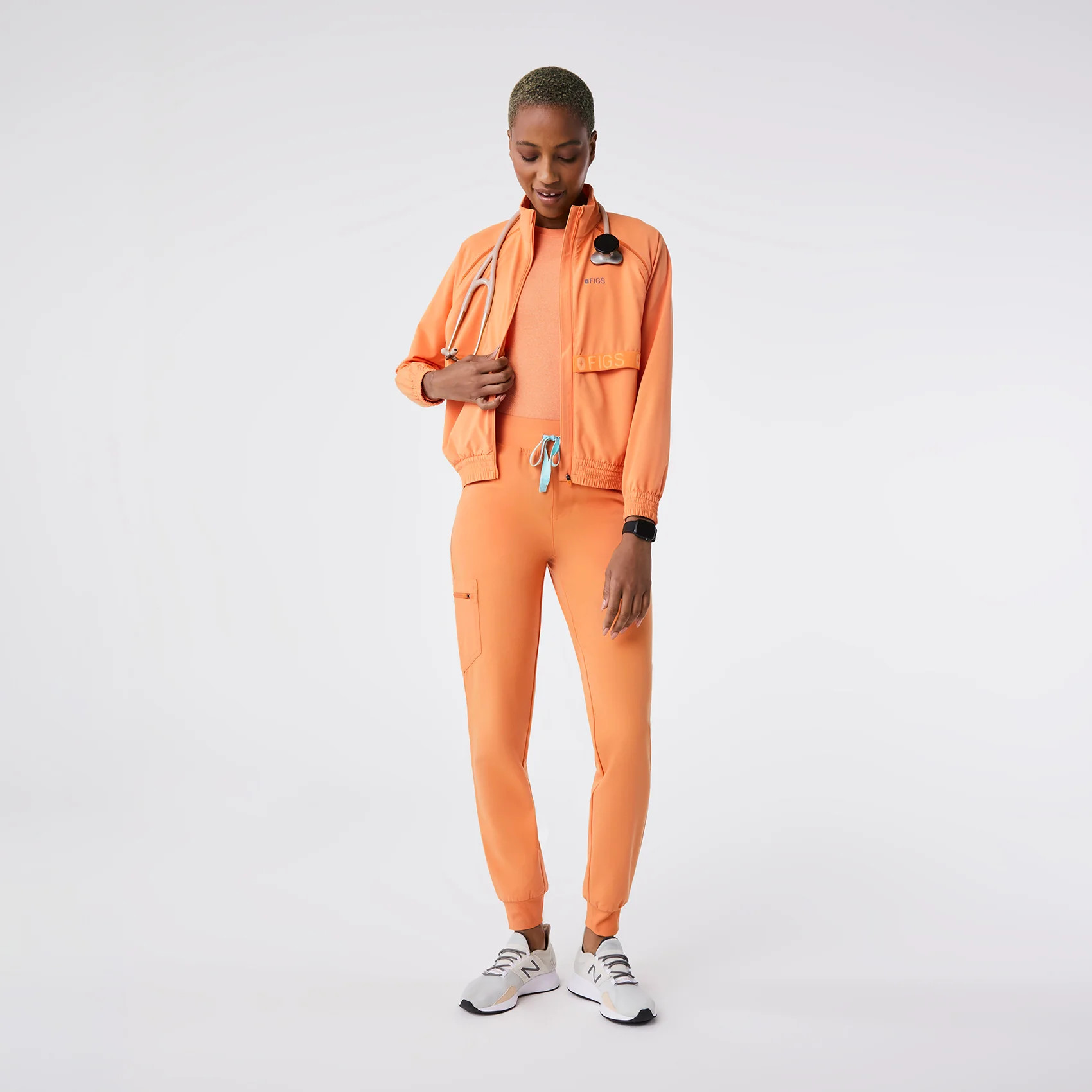 Women’s On-Shift Bomber Jacket™ - Shaka Orange · FIGS | FIGS