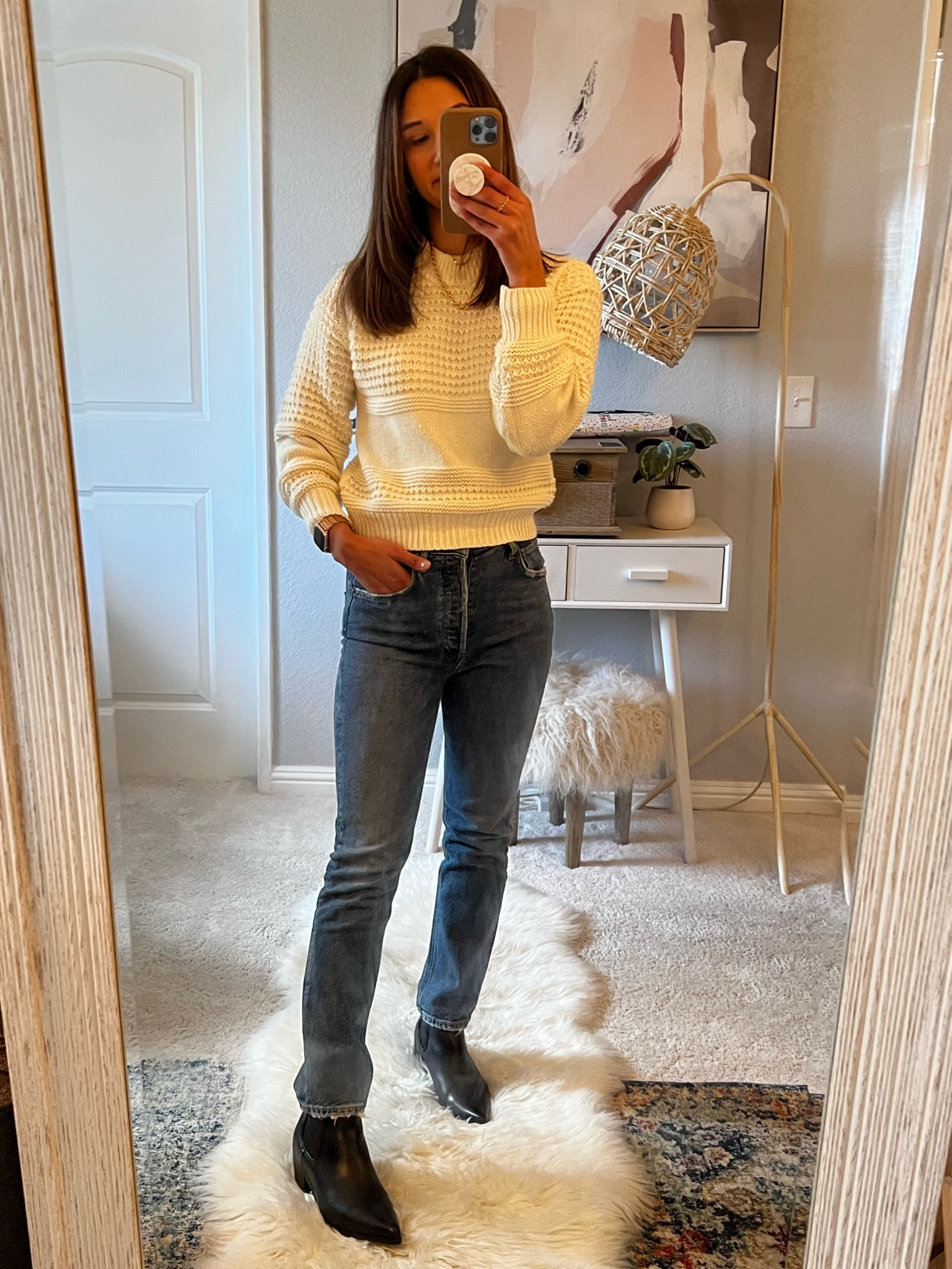 Under $30| Budget friendly cream crewneck cable knit sweater 

#LTKunder50 #LTKSeasonal #LTKstyletip