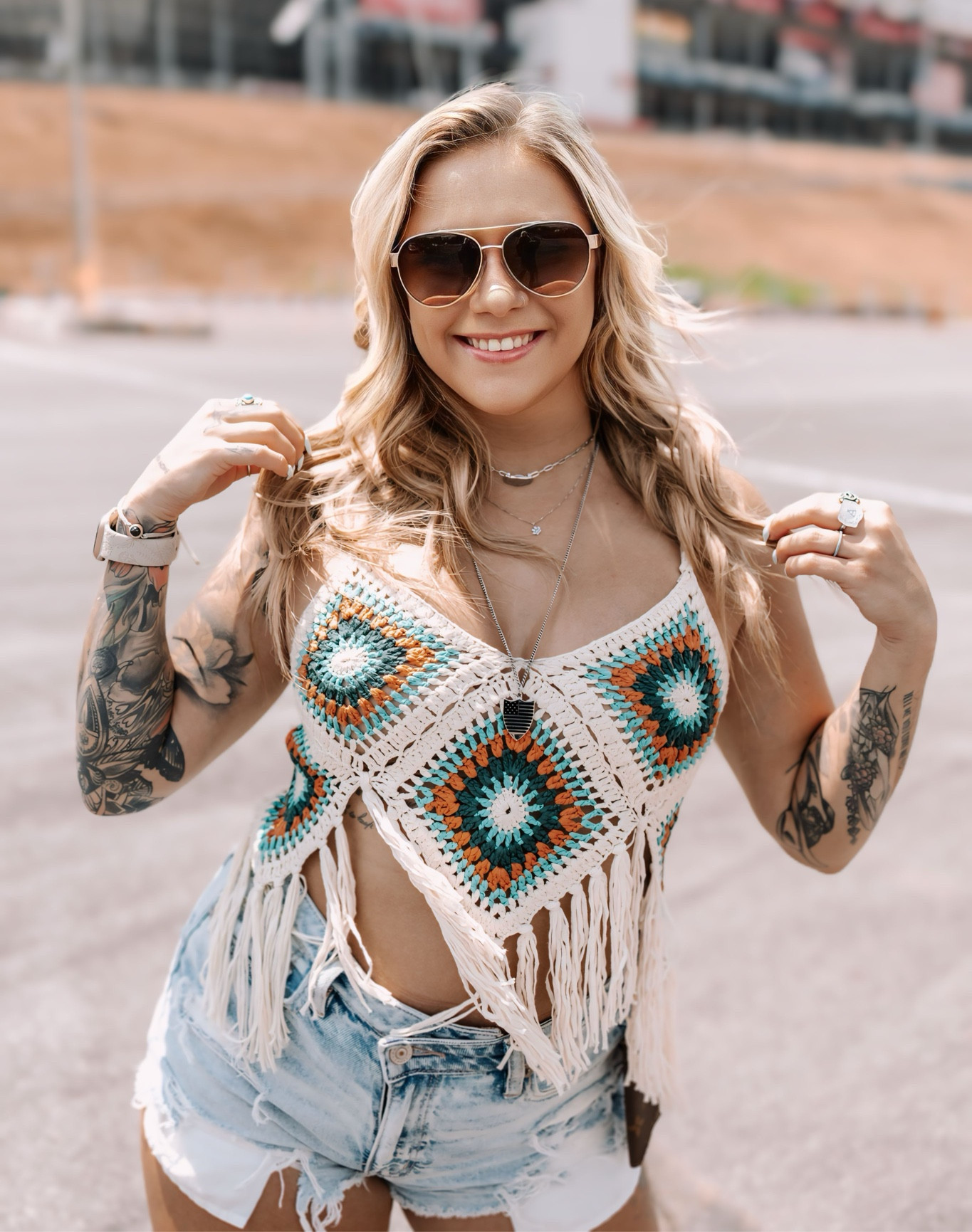 Loved this festival fit. Perfect for so many occasions but was such a cute festival vibe! Shirt is Rock & Roll Denim, code ALYSSA20 - the rest is tagged 