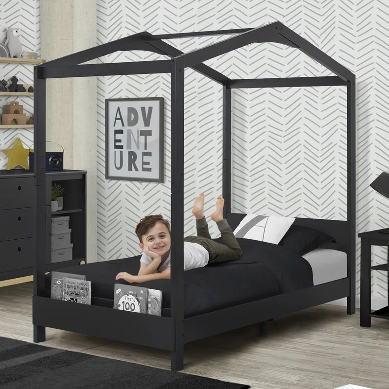 Twin Solid Wood Platform Standard Bed with Shelves by Delta Children | Wayfair North America
