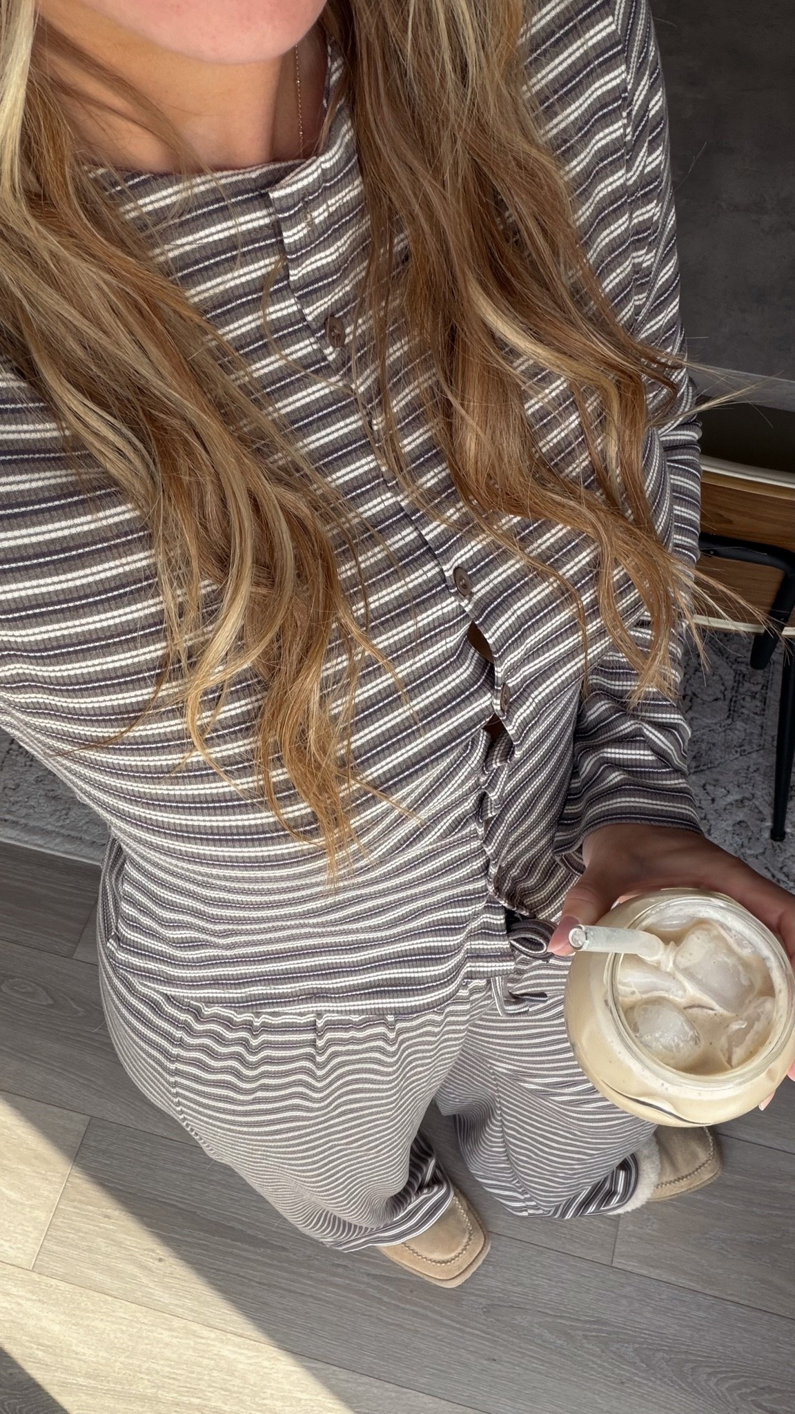 Women's Striped 2 Piece Pants Outfits Long Sleeve Button Down Knit Top Set Leisure Fall Casual #comfy #airportoutfit #loungeset #amazonset #amazonfinds

#LTKootd