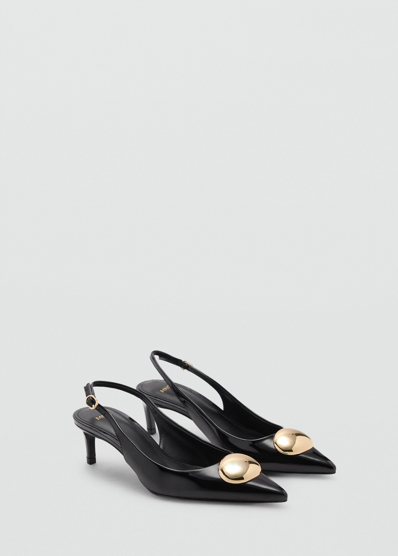 Kitten-heel shoes with metallic decoration - Women | MANGO United Kingdom | MANGO (UK)