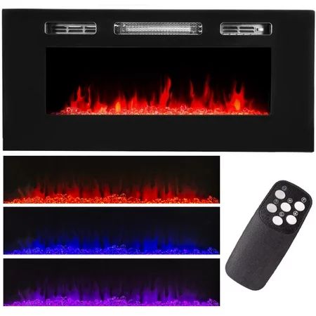 XtremepowerUS 40"" inch 1500W Electric Dual Mount Insert Fireplace Heater Timer Adjustable Flame w/  | Walmart (US)