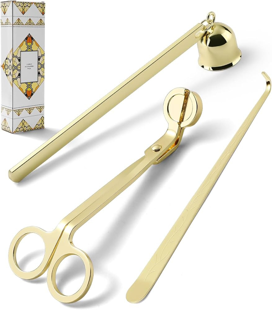 PATOISE 3 in 1 Candle Accessory Set, Candle Wick Trimmer Cutter Mini, Candle Snuffer, Candle Wick... | Amazon (US)