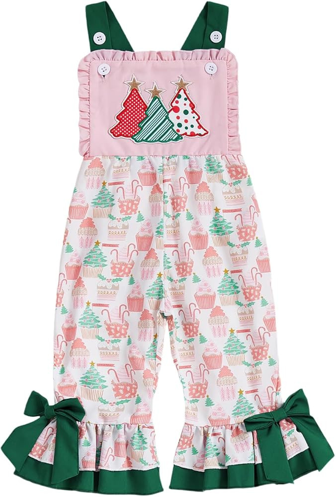 Toddler Baby Girl Easter Outfit Overalls Bunny Egg Romper Cute Smocked Gingham Bell Bottom Suspen... | Amazon (US)