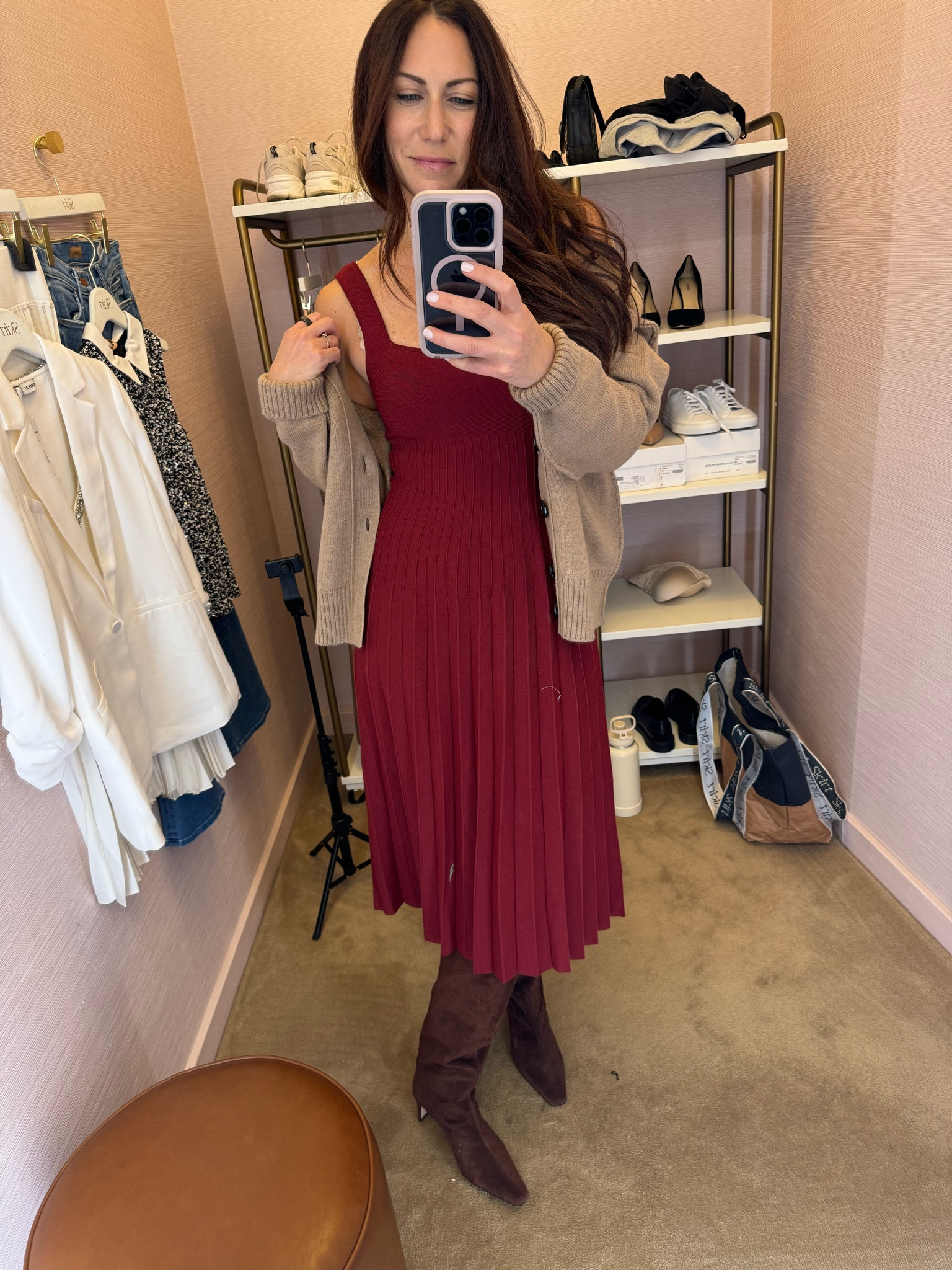 This time of year, just add a cardigan 

#LTKStyleTip #LTKSeasonal #LTKHoliday