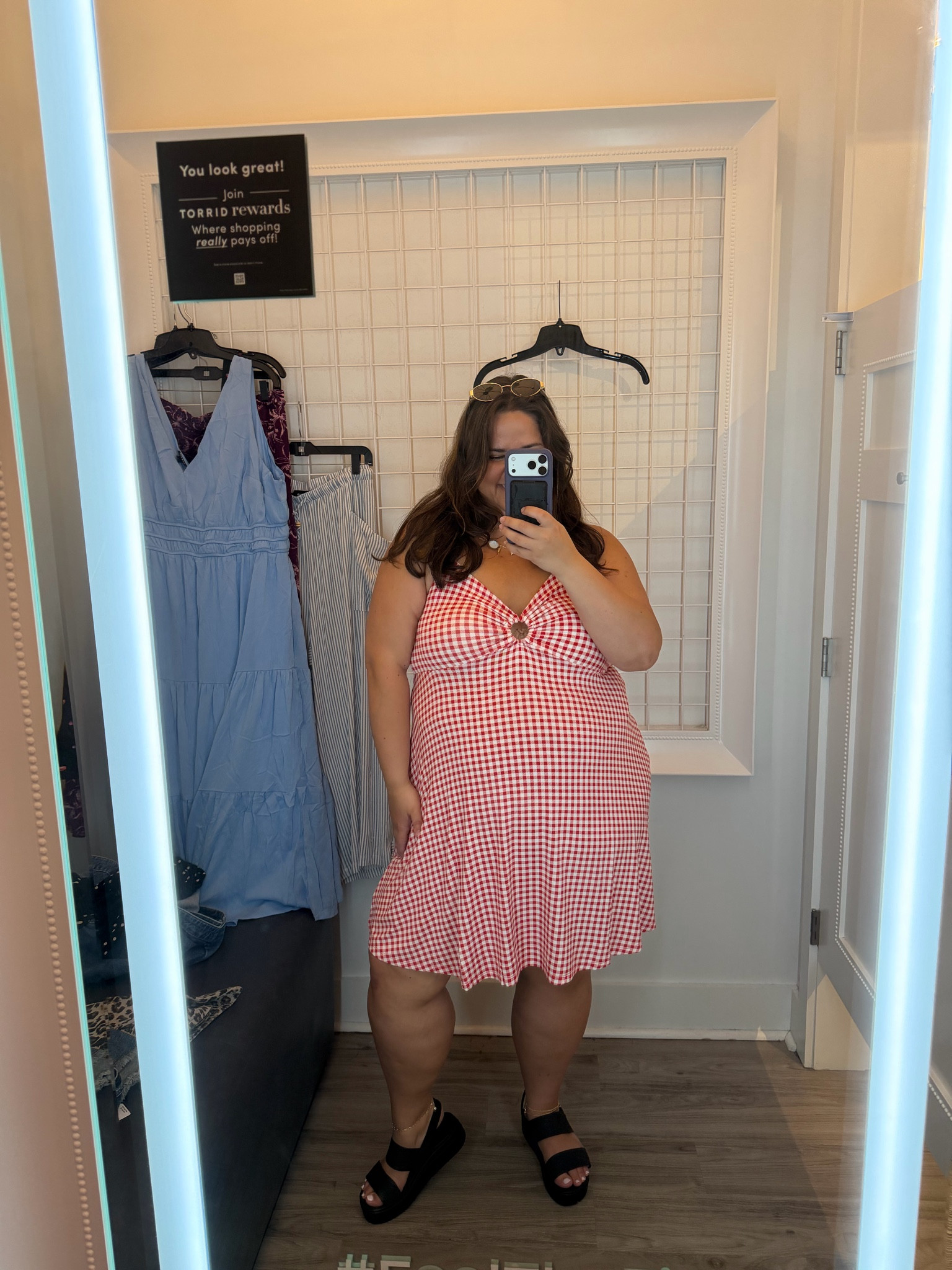 Plus size red gingham dress from torrid perfect for plus size summer outfits wearing size 3x

#LTKSaleAlert #LTKPlusSize