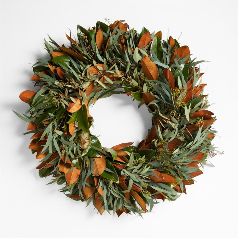 Live Magnolia & Willow Wreath + Reviews | Crate & Barrel | Crate & Barrel