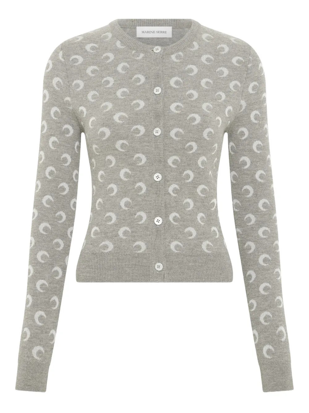 Marine Serre moon-jacquard cardigan - Grey | Farfetch Global