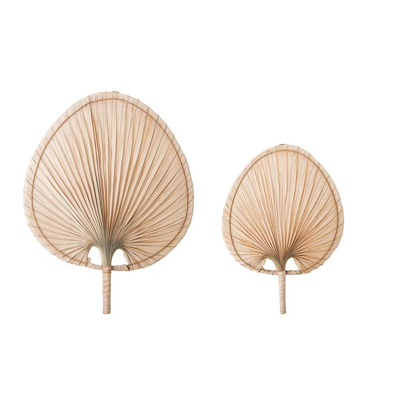 Larkson 2 Piece Natural Palm Leaf Fans Wall Décor Set | Wayfair North America