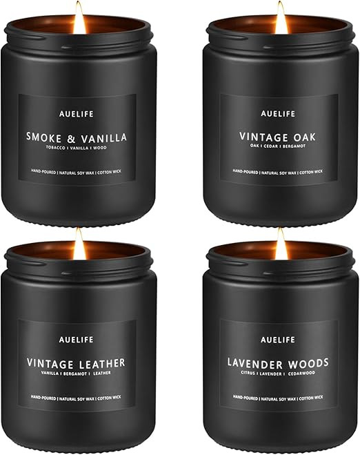 Scented Candles Set | Men Candle Set, Scented Candles for Home, Gifts for Men - 4 Pack Men Candle... | Amazon (US)