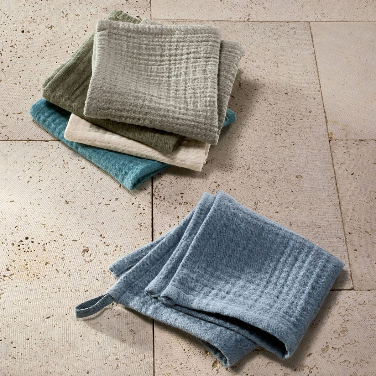 5pk Organic Gauze Washcloth Set Cool - Casaluna™ | Target