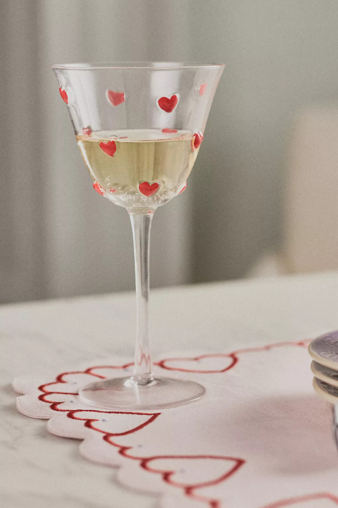 Handpainted Amorette Heart Icon Coupe Glass | Anthropologie (US)