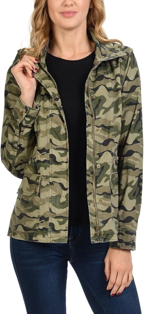 Women's Drawstring Utility Anorak Military Camo Jacket | Amazon (US)