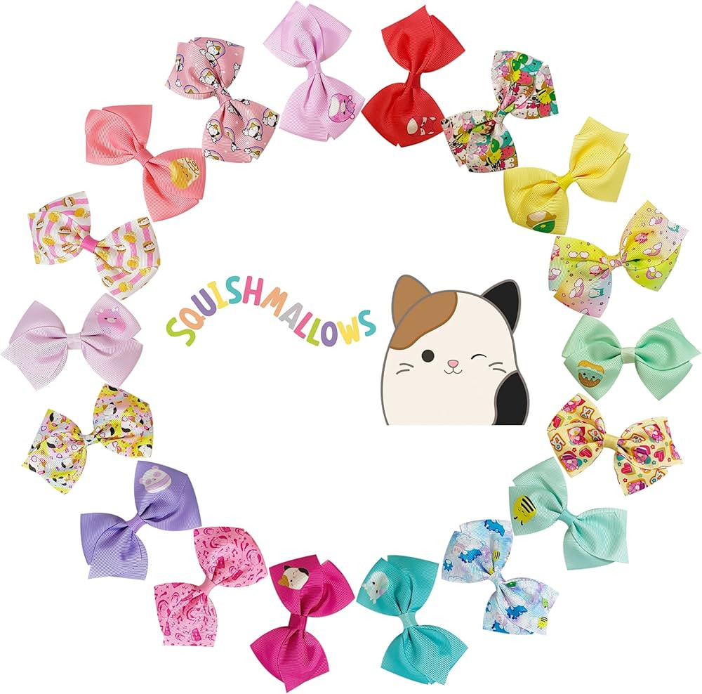 LUV HER Special Squishmallows Hair Accessories for Girls -18pc Hair Bow with Aligator Clips, Age ... | Amazon (US)