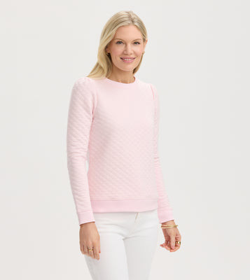 Quilted Puff Sleeve Crewneck | Renwick