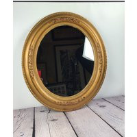 Vintage Gold Oval Mirror, Floral Frame Wall Antique French Mirror, Atomchicago | Etsy (US)