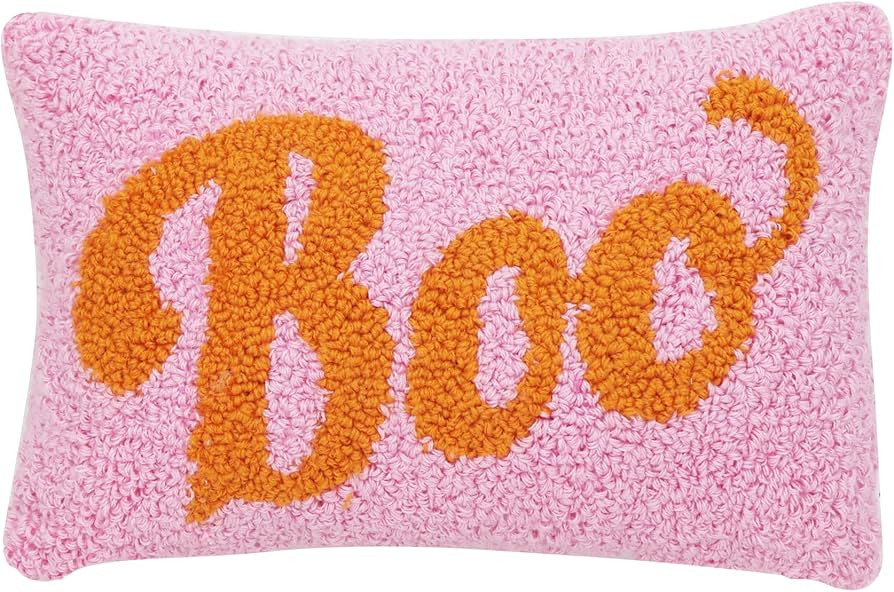 Ashland 11.5" Pink & Orange Boo Throw Pillow Halloween Pillow for Home Decor | Amazon (US)