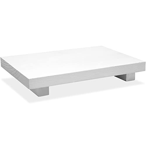 Wood Riser Tray Soap, Stand Soap Tray for Kitchen Sink, Wood Pedestal for Kitchen Counter Sink Stand Decorative Rustic Bathroom Dishes Plant Bottles Candles Display(12 x 7 Inch,White) | Amazon (US)