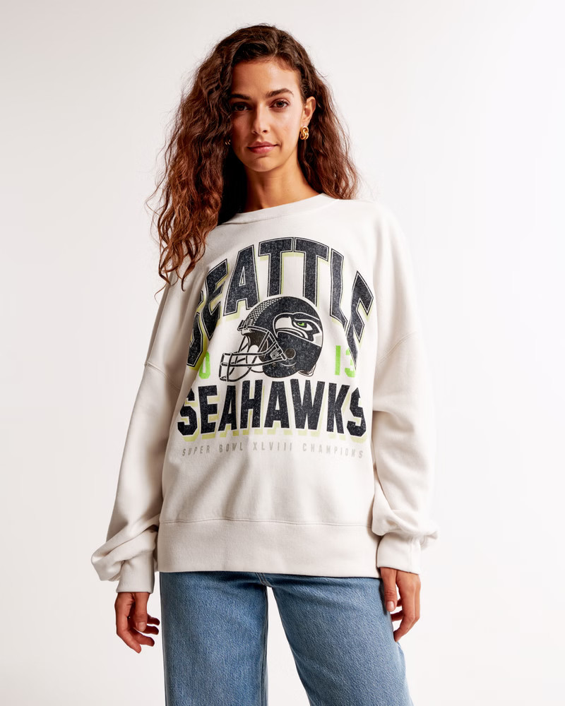 Seattle Seahawks Graphic Oversized Sunday Crew | Abercrombie & Fitch (US)