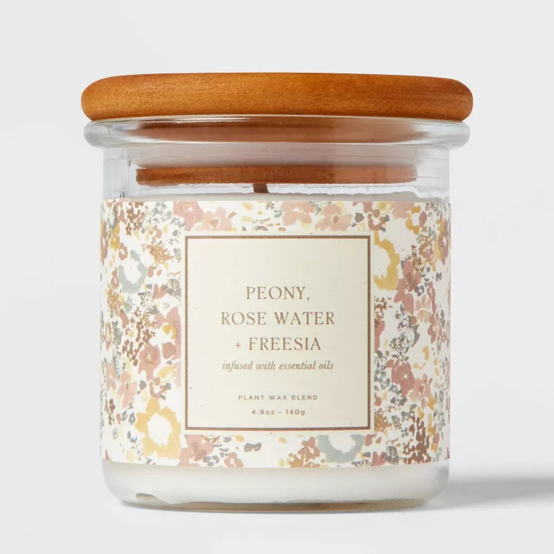 Lidded Jar Candle Peony Rose Water & Freesia - Threshold™ | Target