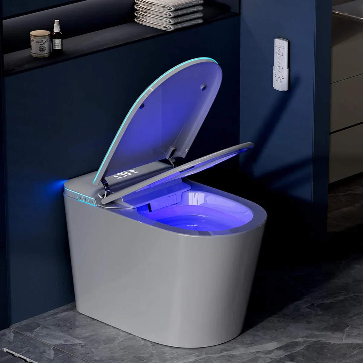 Smart Toilet With Bidet, Bidet Toilet With Heated Seat And Night Light, Modern Tankless Toilet Wi... | Wayfair North America
