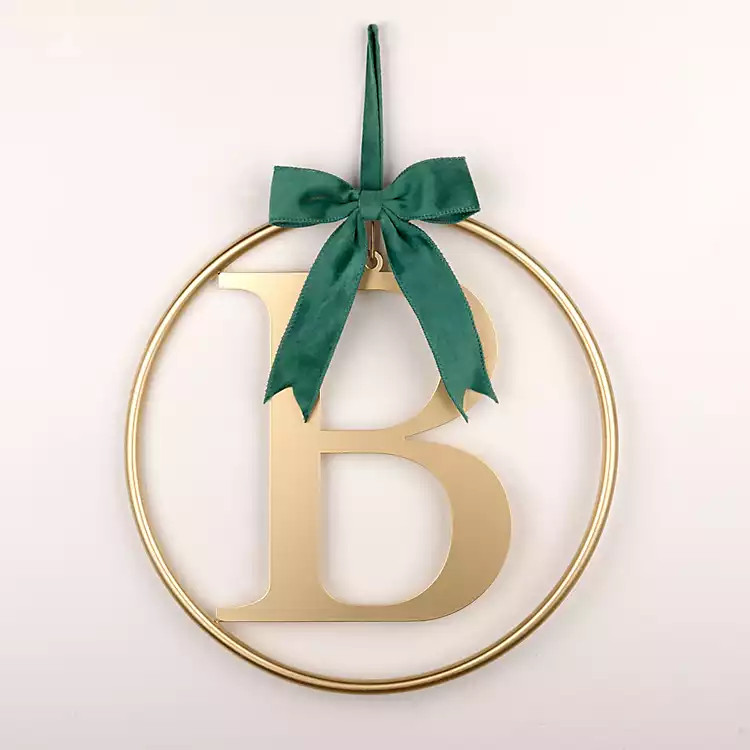 Round Gold Monogram B Bow Wall Plaque | Kirklands Home | Kirklands