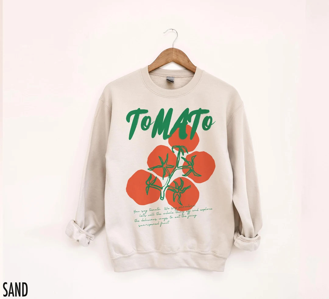 Tomato Sweatshirt, Food Crewneck, Tomato Girl Summer, Farmers Market Sweater, Grandma Chic, Cotta... | Etsy (US)