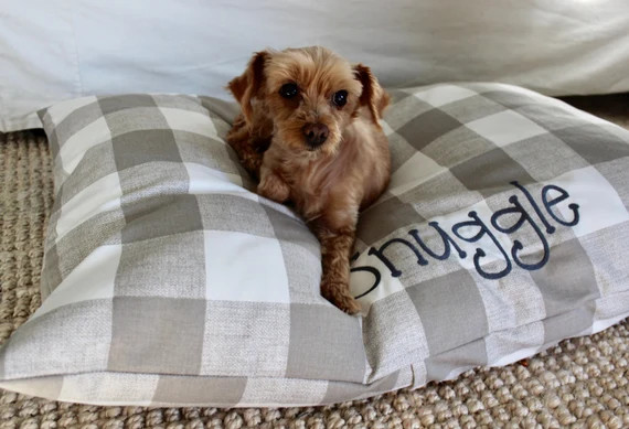 Buffalo Check Dog Bed Cover | Plaid Pet Bed Cover | Custom Dog Bed Duvet Cover | Personalized Pil... | Etsy (US)