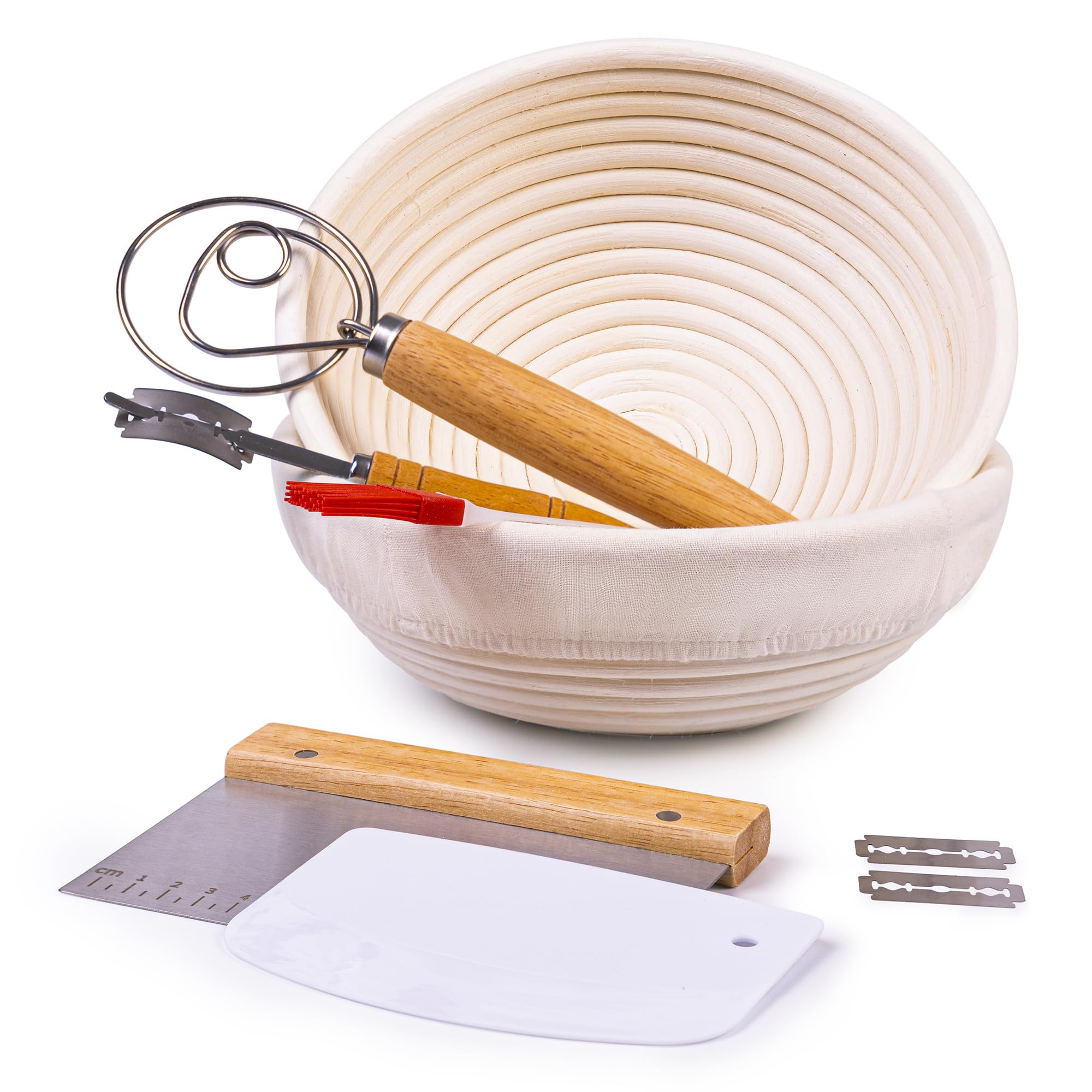 KOLNAMDINH Banneton Bread Proofing Basket, Set 2 Size Sourdough Starter Kit, Sourdough Bread Baki... | Amazon (US)