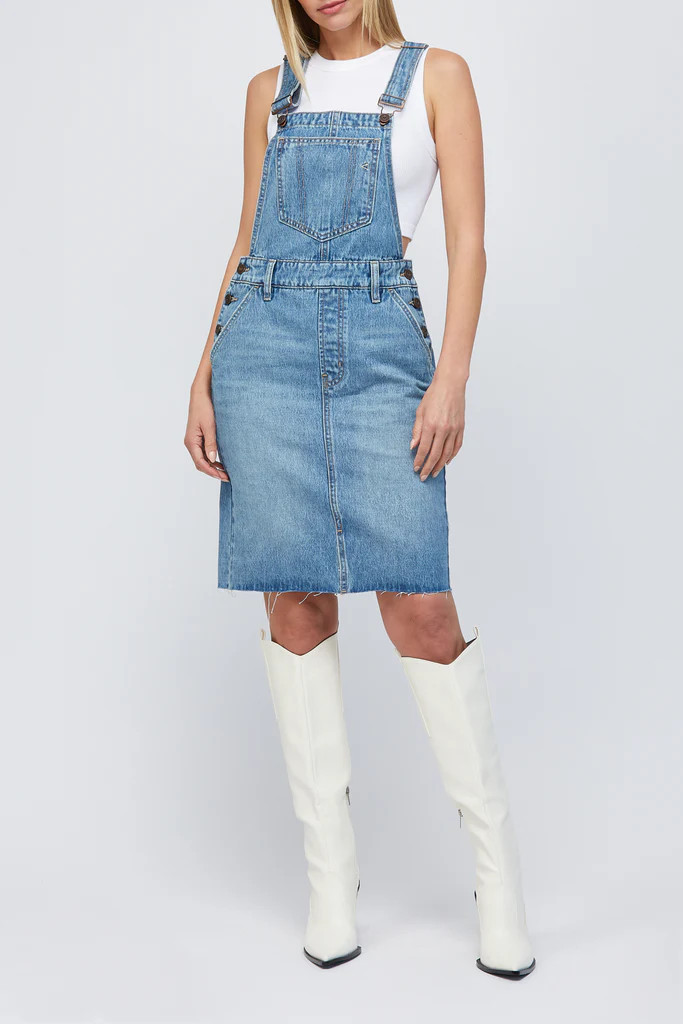 [PIXIE] MEDIUM DARK BACK SLIT SKIRTALL | Hidden Jeans