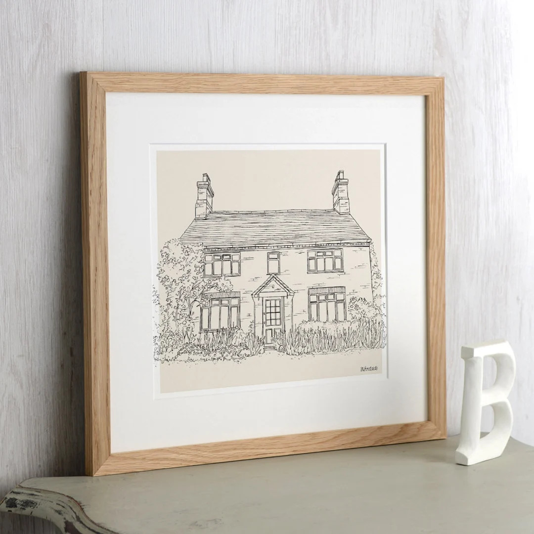 Hand Drawn Bespoke House Sketch, Custom Home Illustration, New Home Gift, Personalised Pen and Ink A | Etsy (US)
