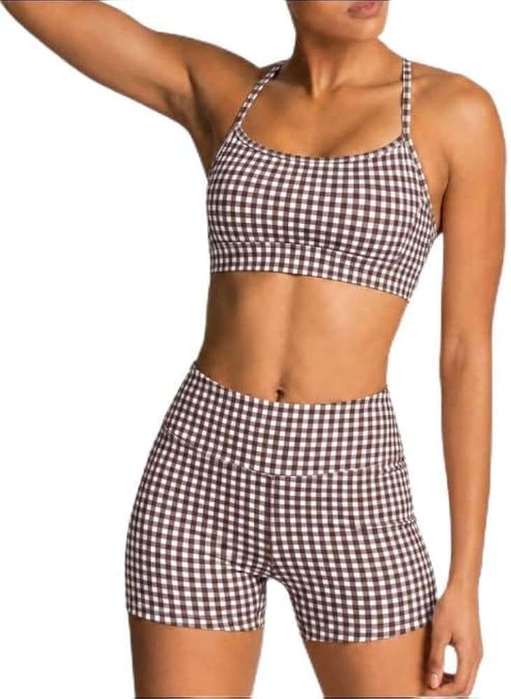 IMEKIS Women's Workout Sets 2 Piece Yoga Outfit High Waisted Biker Shorts Leggings Sports Bra Gym... | Amazon (US)