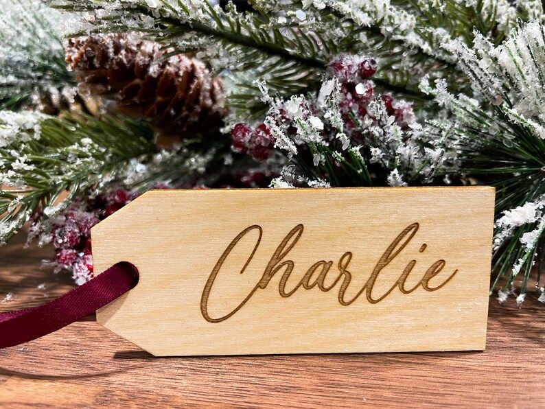 Custom Name Christmas Gift Tags | Stocking Tags | Personalized | Laser Engraved | Etsy (US)